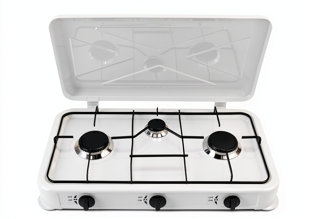 Installing Eapmic 3 Burner Gas Cooktop Cast Aluminum on a wooden RV countertop