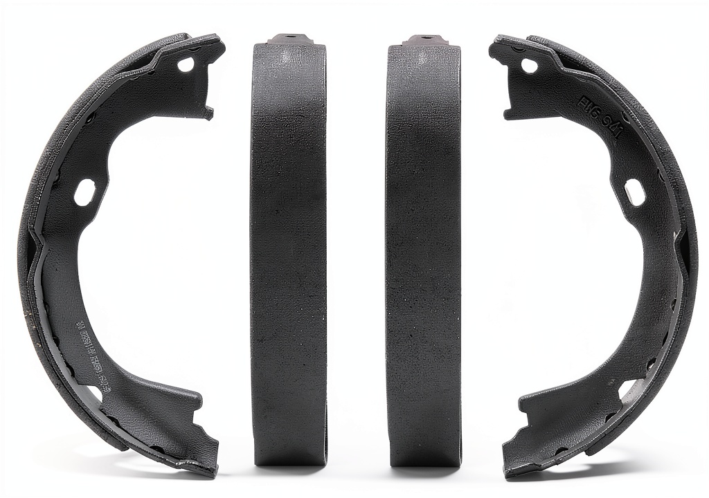 Installing Parking Brake Shoes Wagner Z941 Rear Friction on a wooden workbench