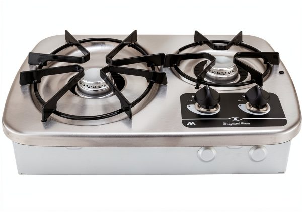 Tough Grade RV Cooktop Stainless Steel 2-Burner Propane 166048640-2