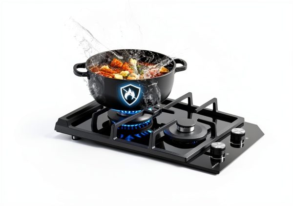 12 inch gas cooktop MOCIFI ZR122-25CM Black Dual Burner Drop‑In-3