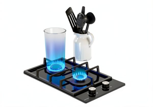 12 inch gas cooktop MOCIFI ZR122-25CM Black Dual Burner Drop‑In-1