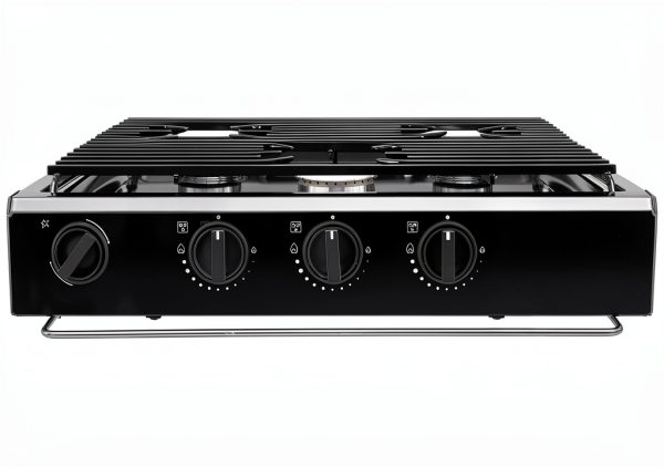 RV Propane Cooktop Generic 50301 Black Slide In 3 Burner 9000 BTU-1