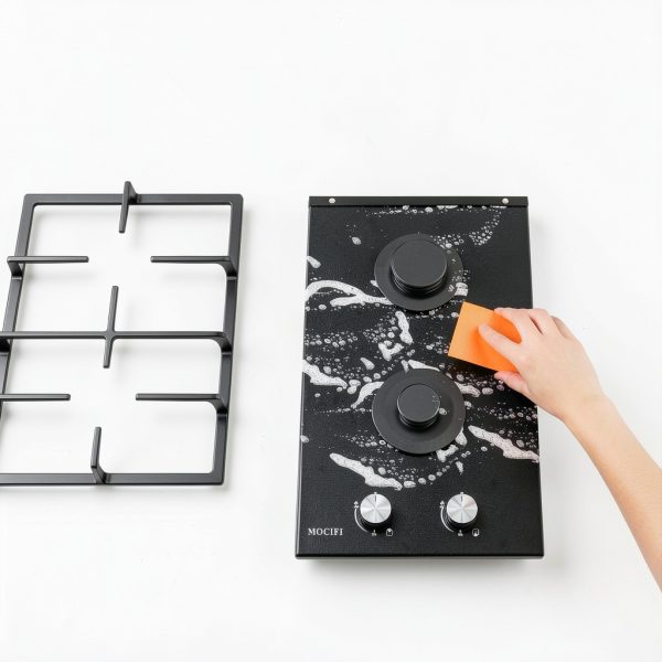 12 inch gas cooktop MOCIFI ZR122-25CM Black Dual Burner Drop‑In-5