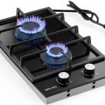 12 inch gas cooktop MOCIFI ZR122-25CM Black Dual Burner Drop‑In-0