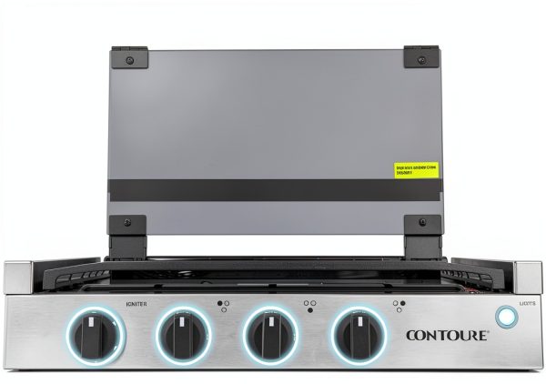 CONTOURE 3-Burner Gas Cooktop Black with LED Knobs 6500/8000 BTU-5