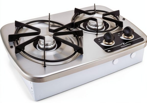Tough Grade RV Cooktop Stainless Steel 2-Burner Propane 166048640-0