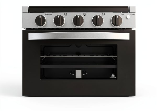 RV Cooktop CONTOURE GR-17BTC Black Drop-In Metal Range with 3 Burners-4