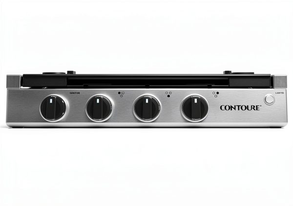 CONTOURE 3-Burner Gas Cooktop Black with LED Knobs 6500/8000 BTU-2