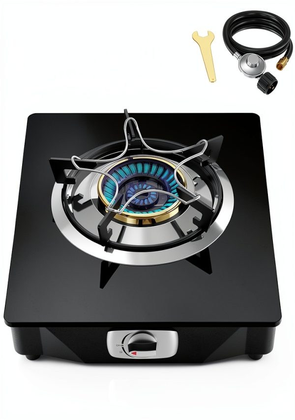 Propane Stove TopFleme TO-10B Black 14.5in x 12.5in Gas Cooktop-0