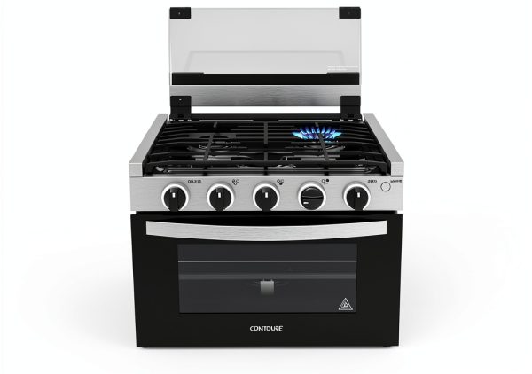 RV Cooktop CONTOURE GR-17BTC Black Drop-In Metal Range with 3 Burners-1