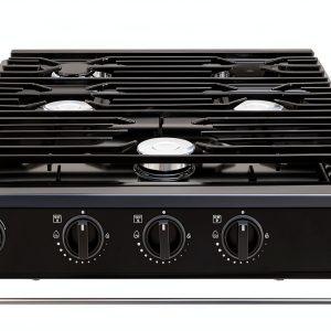 RV Propane Cooktop Generic 50301 Black Slide In 3 Burner 9000 BTU-0