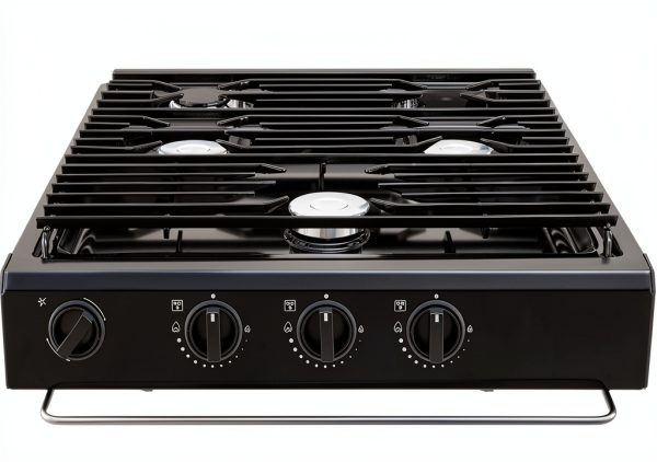 RV Propane Cooktop Generic 50301 Black Slide In 3 Burner 9000 BTU-0