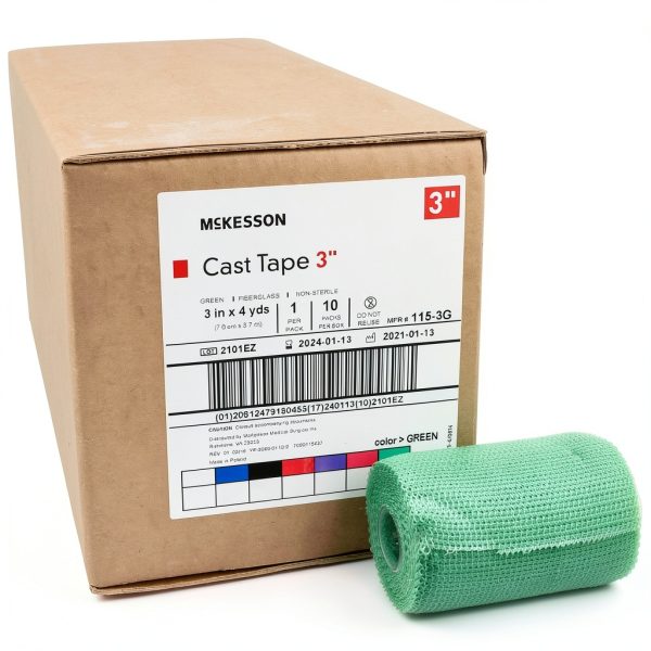 McKesson Cast Tape Fiberglass Green 3 in x 4 yds 10 Pack Set-8