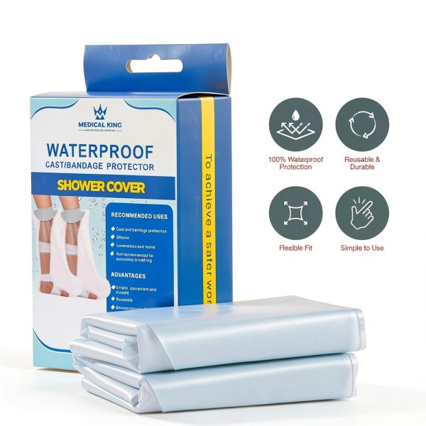 Medical King Waterproof Cast Cover 2pk Leg Shower Protector Adults-2