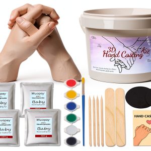 Hand Casting Kit Muopay Couples Non-Toxic Plaster Set with Base-0