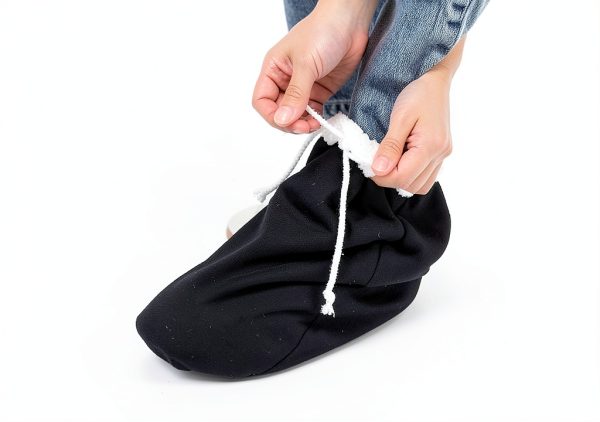 Washable Cast Sock Cover for Foot, Black Foot Cast Cover with Adjustable Drawstring, Warm Foot Cast Sleeve Plaster Stocking for Men Women Feet Leg Ankle-3