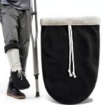 Washable Cast Sock Cover for Foot, Black Foot Cast Cover with Adjustable Drawstring, Warm Foot Cast Sleeve Plaster Stocking for Men Women Feet Leg Ankle-0