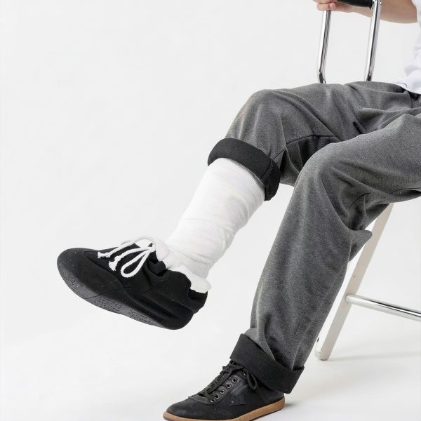 Washable Cast Sock Cover for Foot, Black Foot Cast Cover with Adjustable Drawstring, Warm Foot Cast Sleeve Plaster Stocking for Men Women Feet Leg Ankle-4
