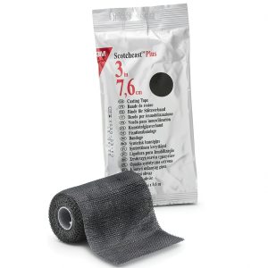 3M Scotchcast Plus Cast Tape 3 Inch X 12 Foot Fiberglass Black, 82003A - One Roll-0